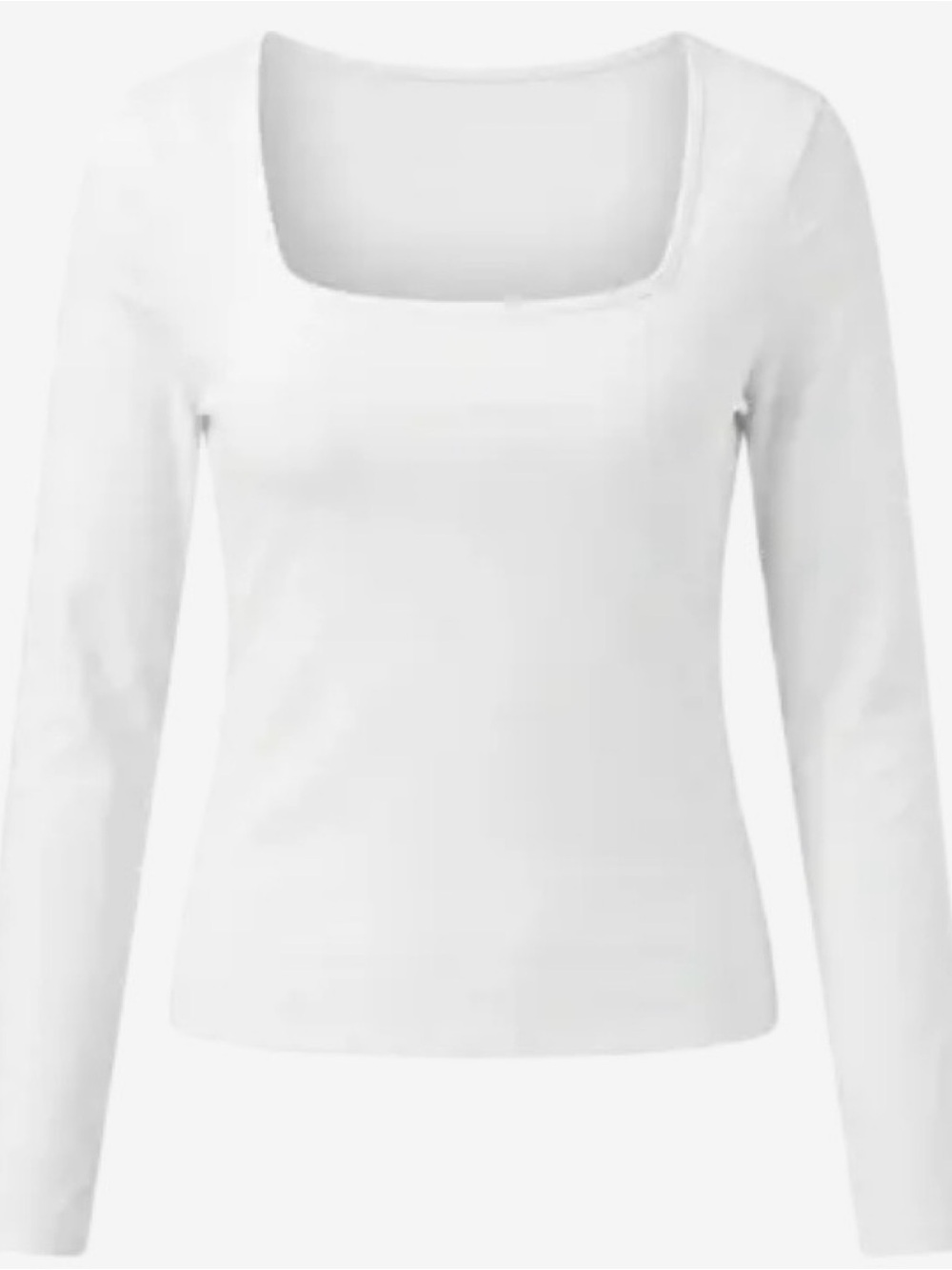 SHEIN White Square Neck Long Sleeve Top